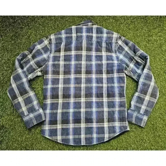 Arizona Jean Co Lined Flannel Plaid Snap Mens Sz Medium Faded Quilted - Picture 8 of 8